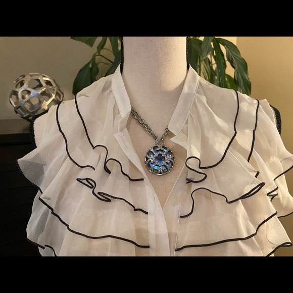 The Limited Sheer Ruffled Blouse - Picture 2 of 10